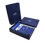 5 in 1 Gift Set - branded drinkware for corporate gifting in Singapore with custom logo branding. 5-in-1 gift set including a foldable umbrella, double wall thermal flask, flash drive, pen, and A5 notebook, perfect for practical and stylish gifting.