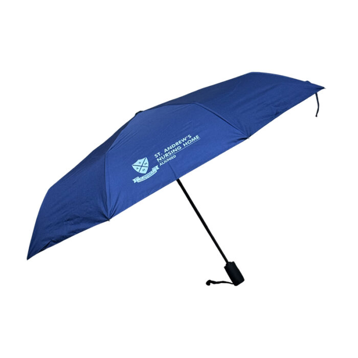 Auto open & Close Foldable Umbrella - lifestyle corporate gifts for corporate gifting in Singapore with custom logo branding. Effortlessly open and close this compact umbrella with a single button, providing quick and easy protection from the rain.