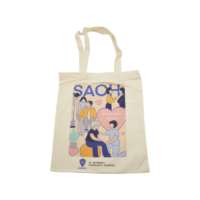 Canvas Tote Bag - branded bags and pouches for corporate gifting in Singapore with custom logo branding. A canvas tote bag is a sturdy, reusable bag made from durable cotton canvas.