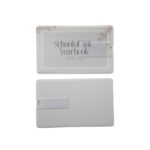 Card Flash Drive - branded tech gifts for corporate gifting in Singapore with custom logo branding. A card flash drive is a slim, credit-card-sized USB drive designed for easy portability. 3 x 5.2 cm.