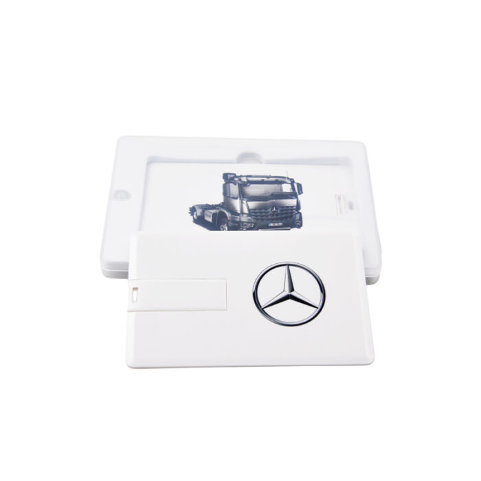 Card Flash Drive - branded tech gifts for corporate gifting in Singapore with custom logo branding. A card flash drive is a slim, credit-card-sized USB drive designed for easy portability. 3 x 5.2 cm.