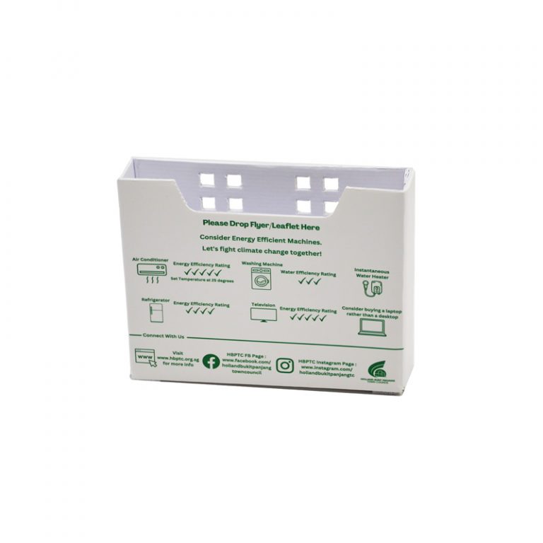 Flyer Box - custom packaging for corporate gifting in Singapore with custom logo branding. A flyer box is a container used to hold and display printed flyers for easy access and distribution.