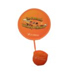 Foldable Frisbee Fan - event giveaways and promotional items for corporate gifting in Singapore with custom logo branding. A foldable frisbee fan is a compact, portable fan that doubles as a frisbee when unfolded.