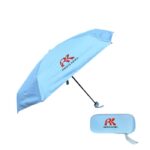 Foldable Umbrella with Casing - lifestyle corporate gifts for corporate gifting in Singapore with custom logo branding. Foldable umbrella with a casing and a manual open mechanism, perfect for easy storage and on-the-go use.