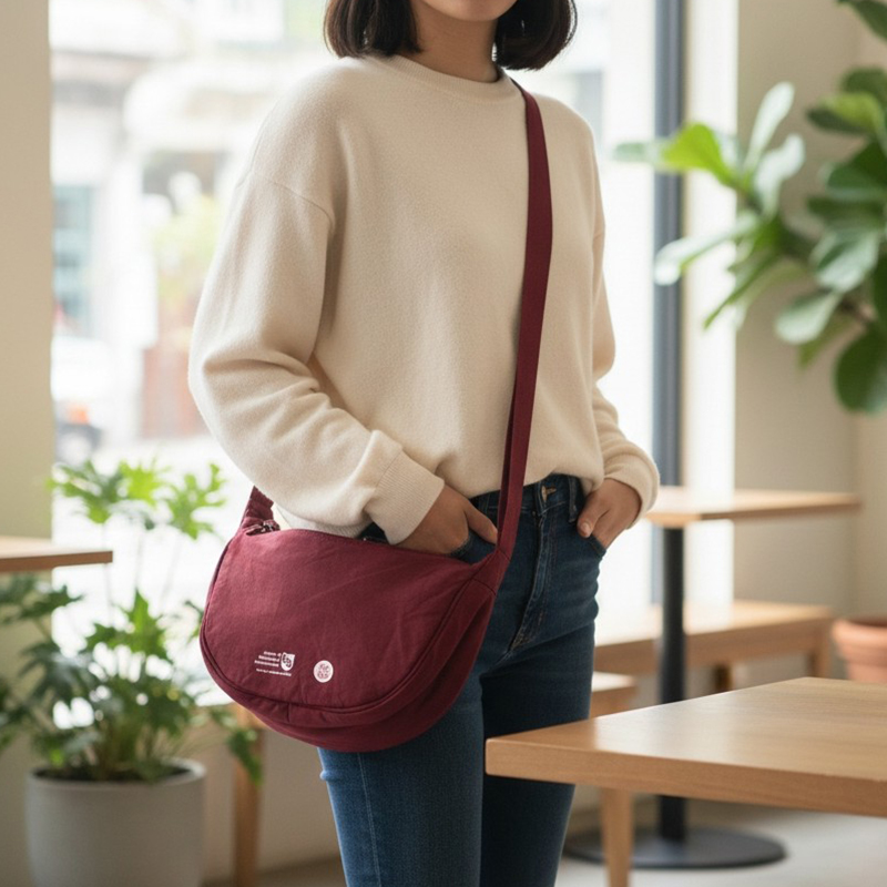 Half Moon Sling Bag Half Moon Sling Bag - branded bags and pouches for corporate gifting in Singapore with custom logo branding. Half moon sling bag features a sleek, curved design that offers a stylish, compact look.