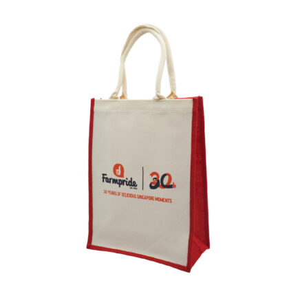Jute Bag - branded bags and pouches for corporate gifting in Singapore with custom logo branding. A jute bag is an eco-friendly, durable bag made from natural jute fiber.