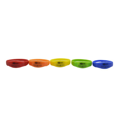 LED Bracelet (Button Model) - custom corporate gift for corporate gifting in Singapore with custom logo branding. LED bracelet features a button model for easy activation and a vibrant, glowing display. 5cm; Outer Diameter: 7cm.