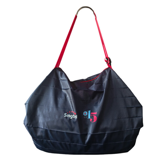 Large Compact Foldable Shopping Bag - branded bags and pouches for corporate gifting in Singapore with custom logo branding. The Large Compact Foldable Shopping Bag is a spacious, eco-friendly bag that folds neatly for easy storage.