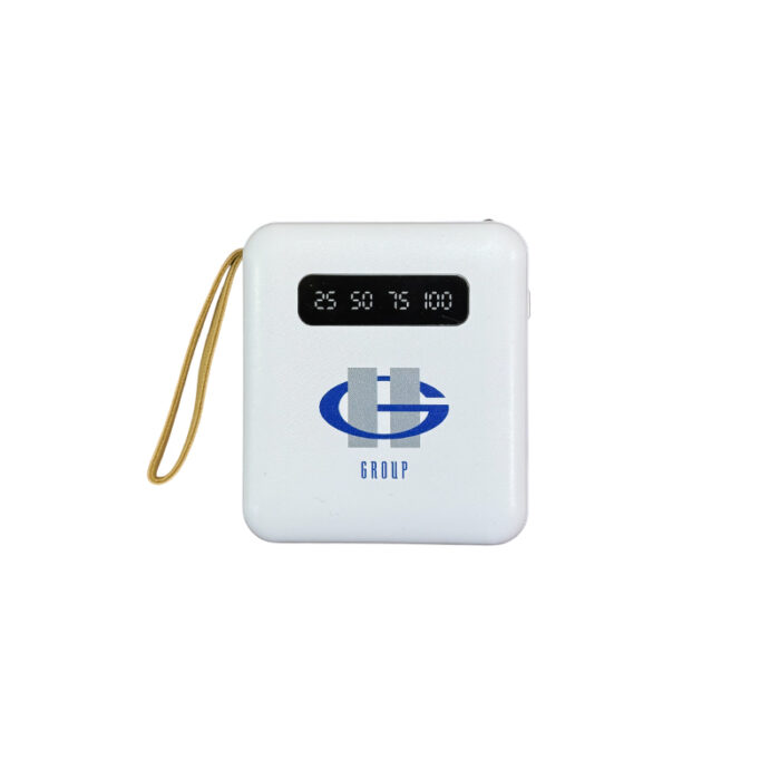 Mini Powerbank with 4 Built in Cable - branded tech gifts for corporate gifting in Singapore with custom logo branding. Mini powerbank comes with four built-in cables, making it a convenient all-in-one charging solution.