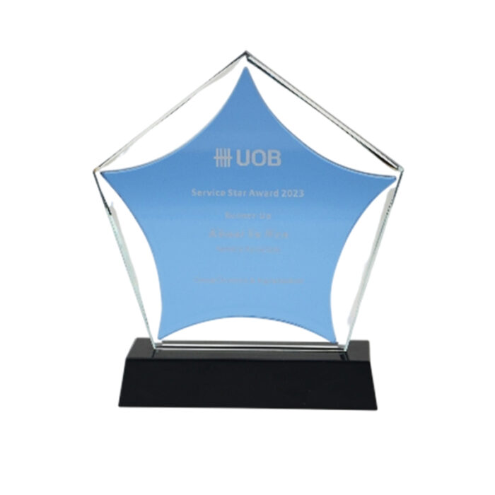 Pentagon Crystal Trophy - Awards corporate gifts for corporate gifting in Singapore with custom logo branding.Pentagon Crystal Trophy is a stunning award that adds elegance to any recognition ceremony. Perfect for commemorating achievements, it can be customized with individual names or logos for a personal touch.