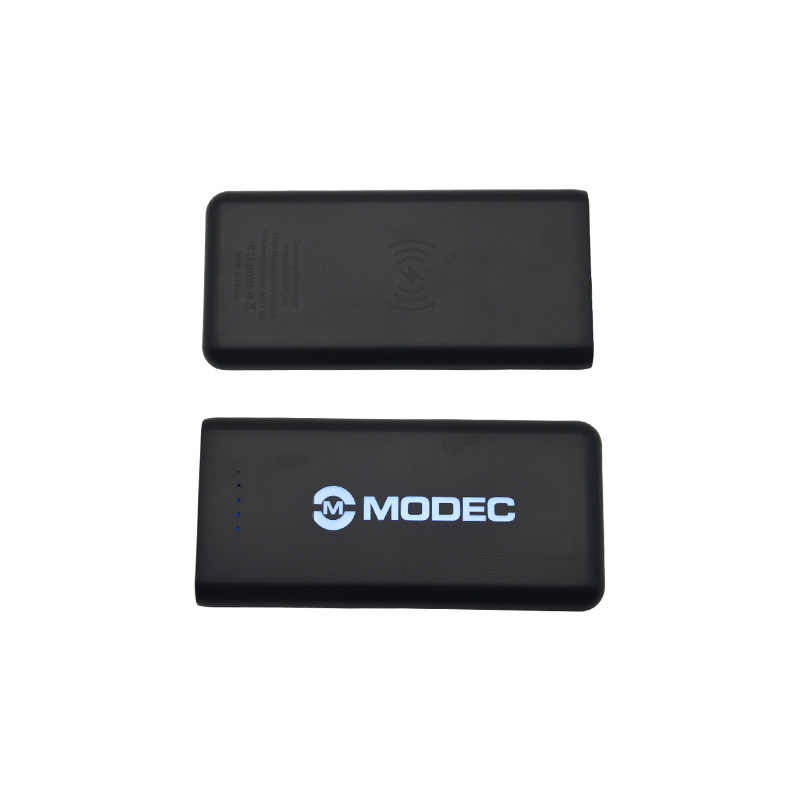 Wireless Power Bank - branded tech gifts for corporate gifting in Singapore with custom logo branding. Wireless power bank featuring a customized LED logo, providing convenient charging on the go.