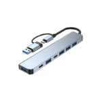7 in 1 USB Hub- branded tech gifts for corporate gifting in Singapore with custom logo branding.7 in 1 USB Hub expands your device’s connectivity with multiple ports for USB, HDMI, and more.