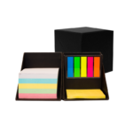 Cube Sticky Memo Box- branded stationery for corporate gifting in Singapore with custom logo branding.The Cube Sticky Memo Box keeps your notes organized and easily accessible in a compact, desk-friendly design.