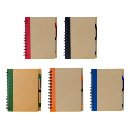 Kraft Cover Notebook with Pen - branded stationery for corporate gifting in Singapore with custom logo branding.This eco-friendly Kraft Cover Notebook with Pen is perfect for jotting down notes, ideas, or to-do lists on the go.