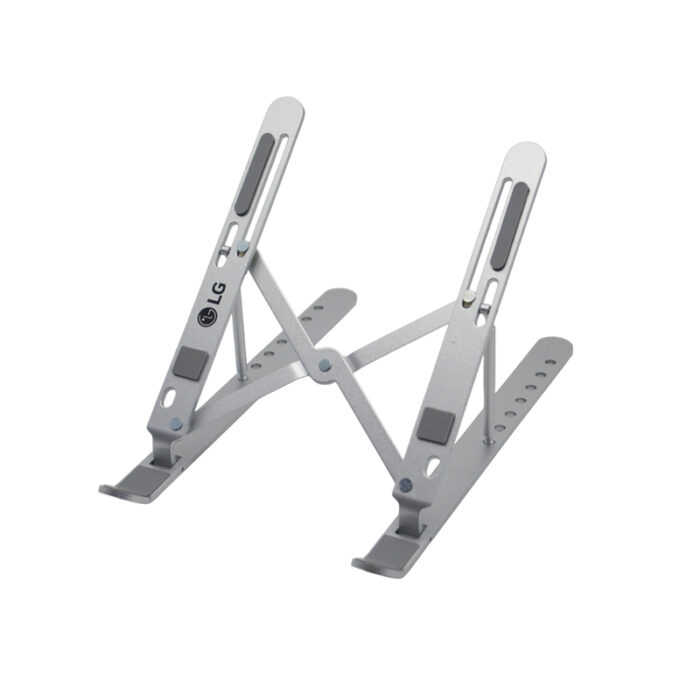Aluminium Laptop Stand - branded tech gifts for corporate gifting in Singapore with custom logo branding.Aluminium Laptop Stand provides sturdy support and improved ergonomics for comfortable viewing.