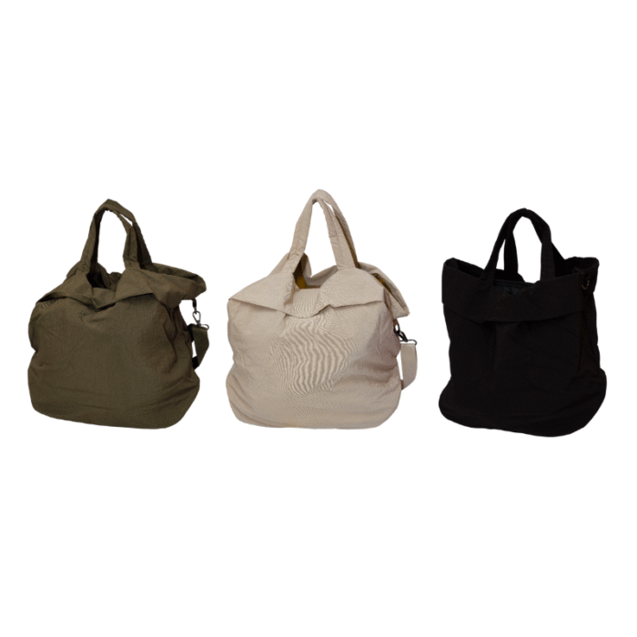 2 Way Shoulder Bag- branded bags and pouches for corporate gifting in Singapore with custom logo branding. The 2-way shoulder bag offers versatile carrying options with both a sturdy handle and an adjustable sling strap.