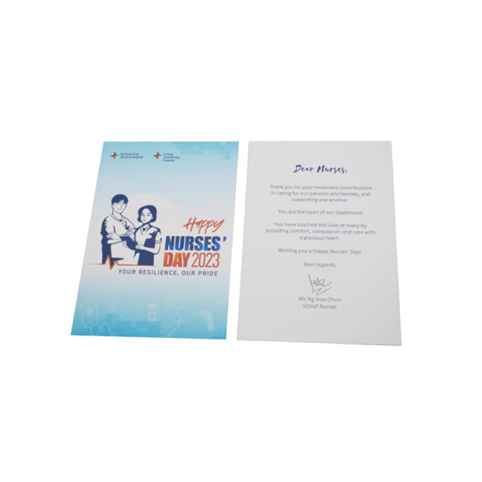 Customised Card- custom corporate gift for corporate gifting in Singapore with custom logo branding. Personalise your greeting card, invitation card, or postcard with your own message or design.