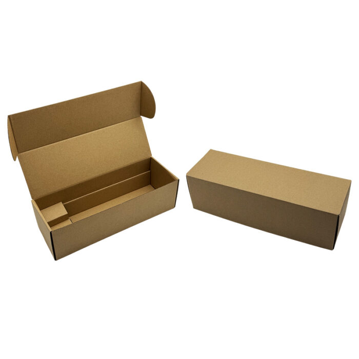 Wine Box with Handle - custom packaging for corporate gifting in Singapore with custom logo branding. This wine bottle box features a sturdy handle for easy carrying. Designed for both protection and presentation.