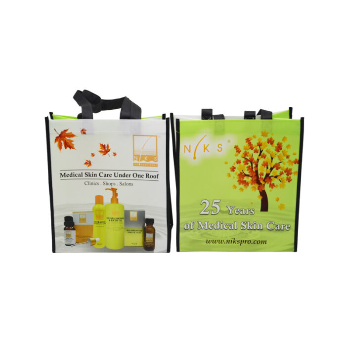 Laminated Non Woven Bag - branded bags and pouches for corporate gifting in Singapore with custom logo branding. Laminated non-woven bags are strong, reusable, and resistant to moisture.