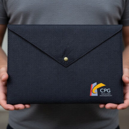 A4 Felt Folder - Stationery corporate gifts for corporate gifting in Singapore with custom logo branding.This A4 felt folder keeps your documents neat and protected, perfect for work or school.