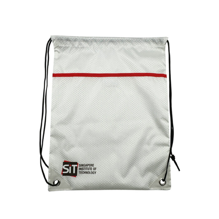 Drawstring Backpack - branded bags and pouches for corporate gifting in Singapore with custom logo branding. Drawstring backpack is a lightweight bag with strings that tighten at the top to close it.
