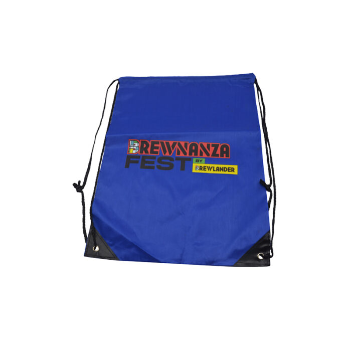Drawstring Backpack - branded bags and pouches for corporate gifting in Singapore with custom logo branding. Drawstring backpack is a lightweight bag with strings that tighten at the top to close it.