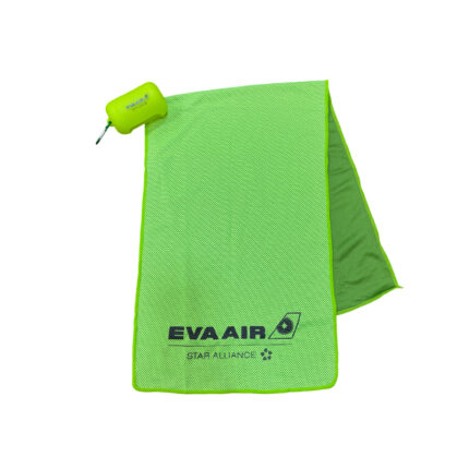 Pocket Size Towel with Casing - lifestyle corporate gifts for corporate gifting in Singapore with custom logo branding. This pocket-size towel comes with a durable silicone casing for easy, hygienic storage.