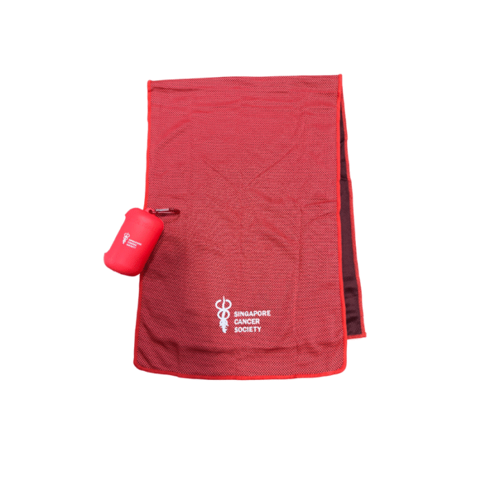 Pocket Size Towel with Casing - lifestyle corporate gifts for corporate gifting in Singapore with custom logo branding. This pocket-size towel comes with a durable silicone casing for easy, hygienic storage.