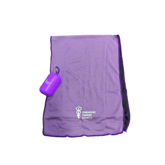 Pocket Size Towel with Casing - lifestyle corporate gifts for corporate gifting in Singapore with custom logo branding. This pocket-size towel comes with a durable silicone casing for easy, hygienic storage.