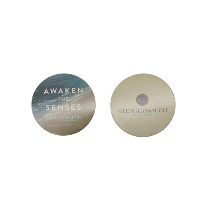 Pulpboard Paper Coaster - lifestyle corporate gifts for corporate gifting in Singapore with custom logo branding. Pulpboard paper coaster is a lightweight, absorbent coaster made from thick paperboard.