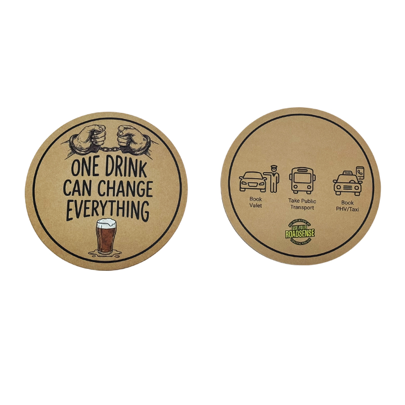 Pulpboard Paper Coaster - lifestyle corporate gifts for corporate gifting in Singapore with custom logo branding. Pulpboard paper coaster is a lightweight, absorbent coaster made from thick paperboard.