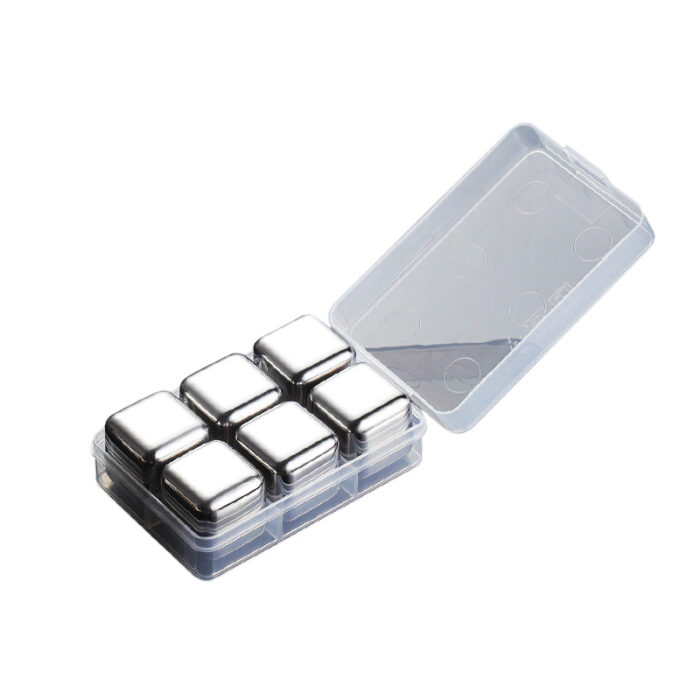 Stainless Steel Ice Cubes - custom corporate gift for corporate gifting in Singapore with custom logo branding. Stainless steel ice cubes are perfect for events where style and practicality matter, keeping drinks cold without dilution.