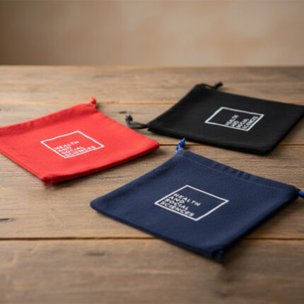Velvet Drawstring Pouch - branded bags and pouches for corporate gifting in Singapore with custom logo branding. The velvet drawstring pouch is soft and elegant, adding a touch of luxury to any setting.