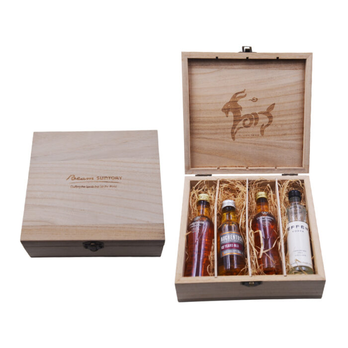 Wooden Box - - custom packaging for corporate gifting in Singapore with custom logo branding. A versatile and practical corporate gift suitable for a wide range of recipients.