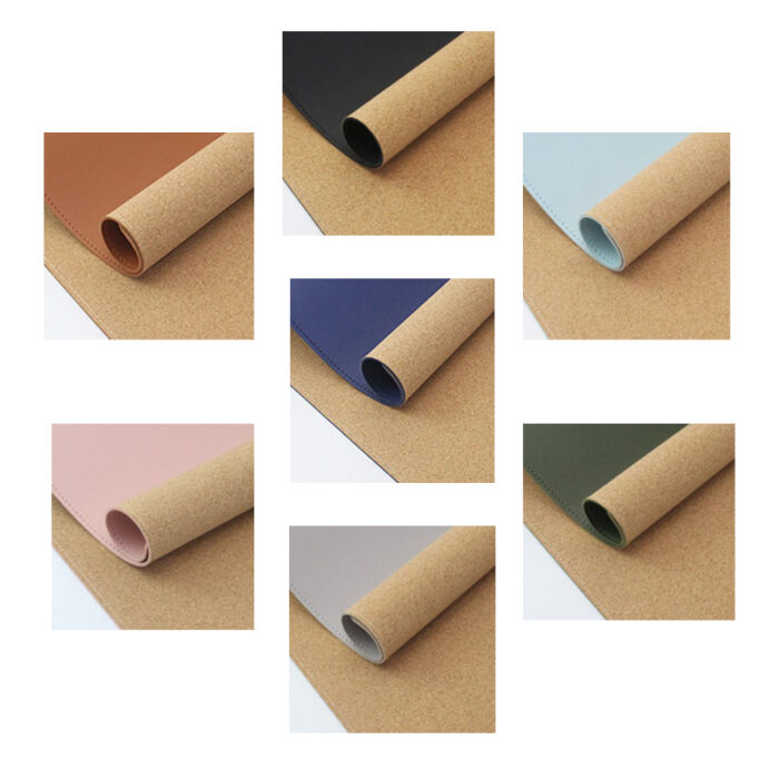 Cork and Leather Desk Mat - Gadgets & Electronics gifts for corporate gifting in Singapore with custom logo branding.This desk mat crafted from PU leather and eco-friendly cork. It enhances your workspace with a smooth surface and modern, minimalist design.