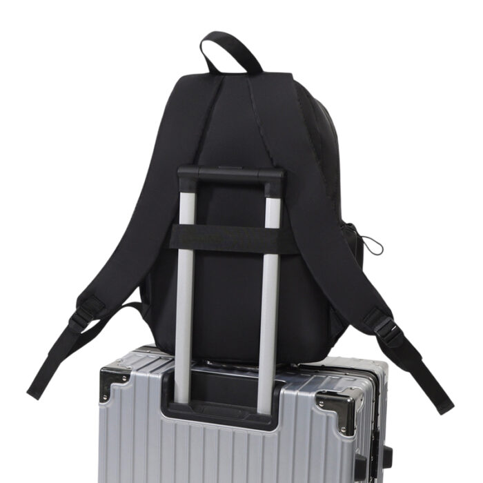 Travel Backpack - Bags & Pouches corporate gifts for corporate gifting in Singapore with custom logo branding.This travel backpack features a sleek, durable design perfect for daily commuting or trips. It comes with a luggage strap, allowing you to securely attach it to your suitcase for easy transport.