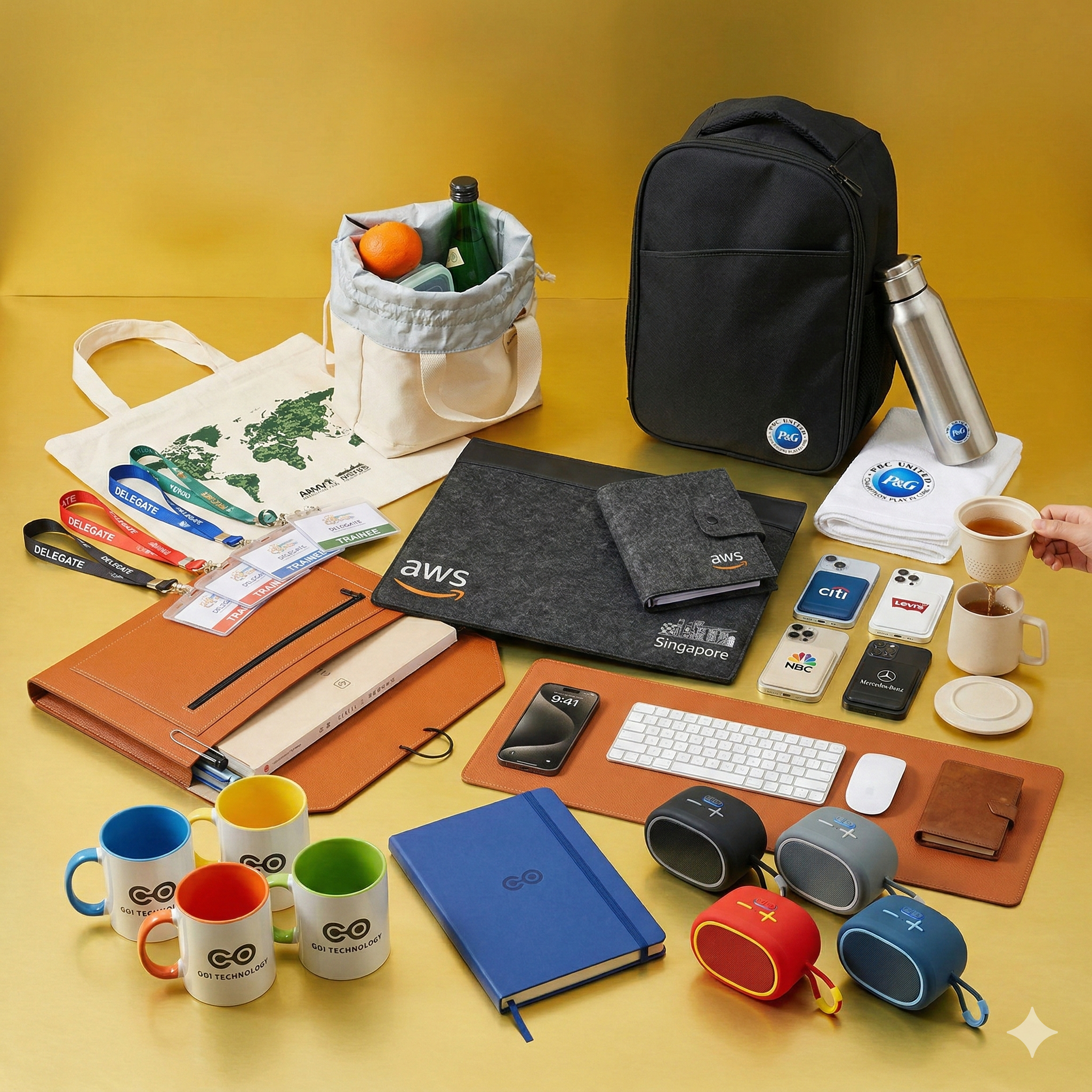 customised corporate gifts in a group