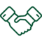handshake icon in green