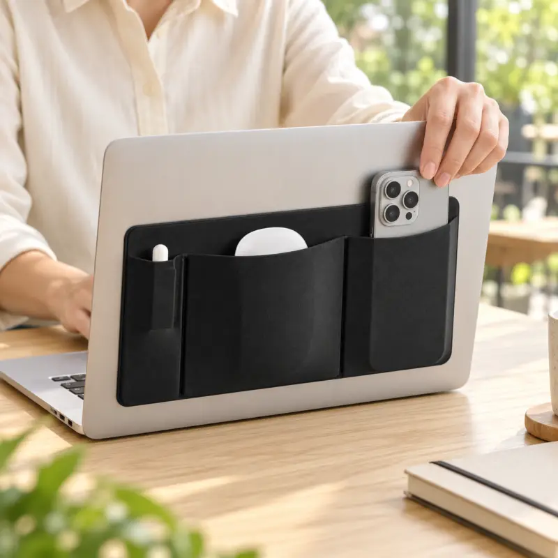 Black-laptop pocket on-Silver-Laptop