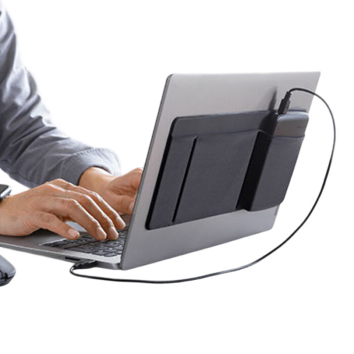 Laptop Stretchable Pocket (Changi Airport Group) - branded tech gifts for corporate gifting in Singapore with custom logo branding. A mouse pouch is a small, protective case designed to store and carry a computer mouse.