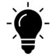 lightbulb icon in black