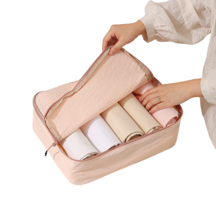 5 in 1 Nylon Travel Organizer - Travel corporate gifts for corporate gifting in Singapore with custom logo branding. 5 in 1 nylon travel organizers are lightweight, durable, and perfect for neat and easy travel packing.