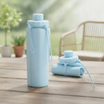 600ml collapsible water bottle - Drinkware corporate gifts for corporate gifting in Singapore with custom logo branding. This 600ml collapsible water bottle rolls up small to save precious space in your daily travel bag.