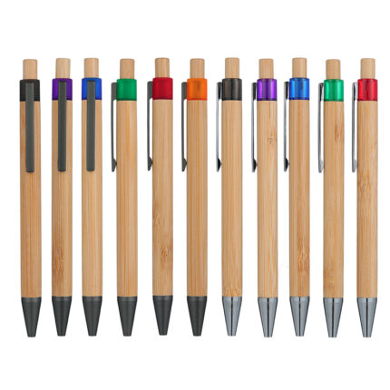 Bamboo Click Pen - Stationery corporate gifts for corporate gifting in Singapore with custom logo branding. Bamboo Click Pen is an eco-friendly writing essential crafted from sustainably sourced bamboo, blending modern functionality with natural elegance.