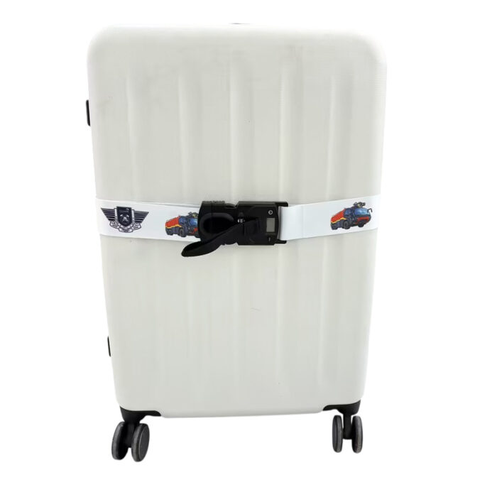 Luggage Strap with Weighing Scale - Travel corporate gifts for corporate gifting in Singapore with custom logo branding. It features a 3 digit resettable combination lock for extra travel security.