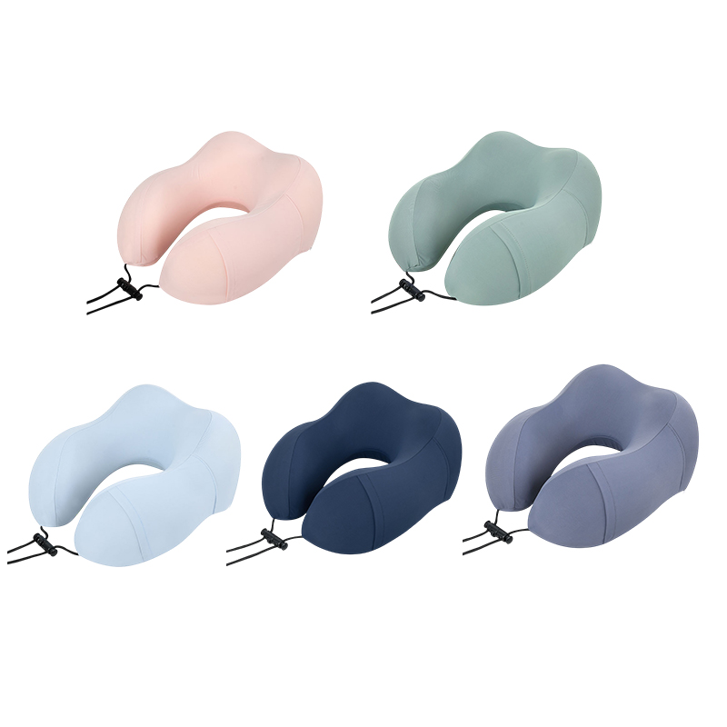 Memory Foam Neck Pillow - Travel corporate gifts for corporate gifting in Singapore with custom logo branding. This memory foam neck pillow provides premium ergonomic support to relieve upper neck pain during long, tiring flights.