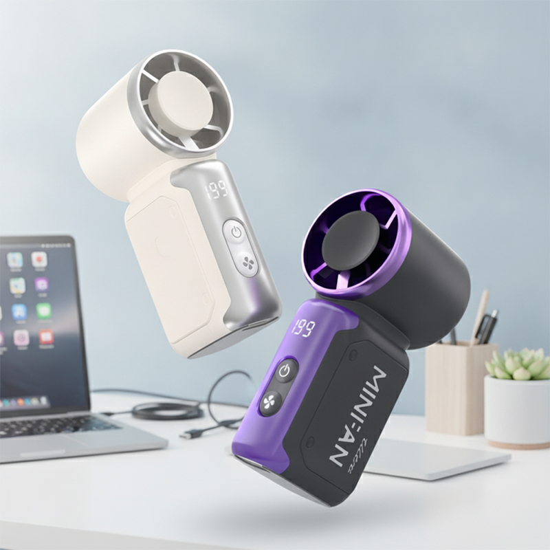 Mini High Speed Turbo Fan - event giveaways and promotional items for corporate gifting in Singapore with custom logo branding. Mini High-Speed Turbo Fan features 199 adjustable speed levels, delivering strong airflow for fast cooling at home or outdoors.