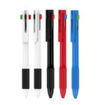 Muliticolor Pen - Stationery corporate gifts for corporate gifting in Singapore with custom logo branding. Multicolor Pen features a smart click design that switches between black, blue, red, and green ink smoothly.
