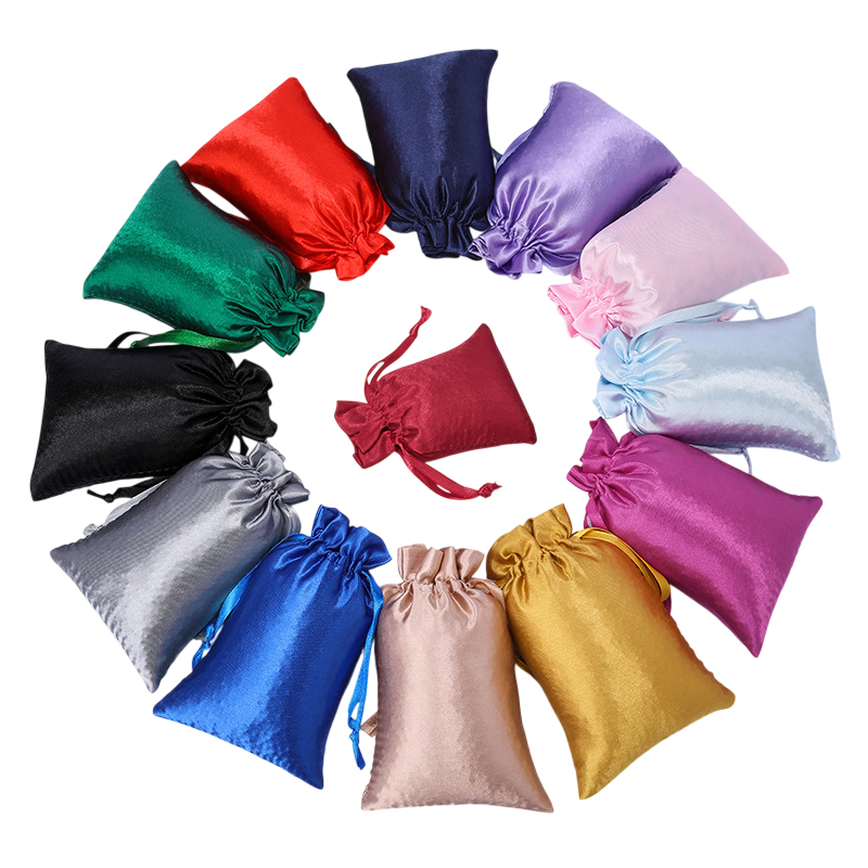 Satin Drawstring Pouch - branded bags and pouches for corporate gifting in Singapore with custom logo branding. This shiny satin drawstring pouch offers a smooth, soft touch that safely protects your beautiful jewelry and gifts.