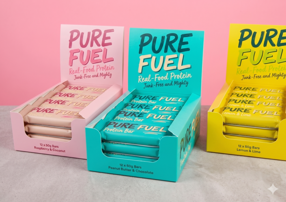 customised display box for protein bars